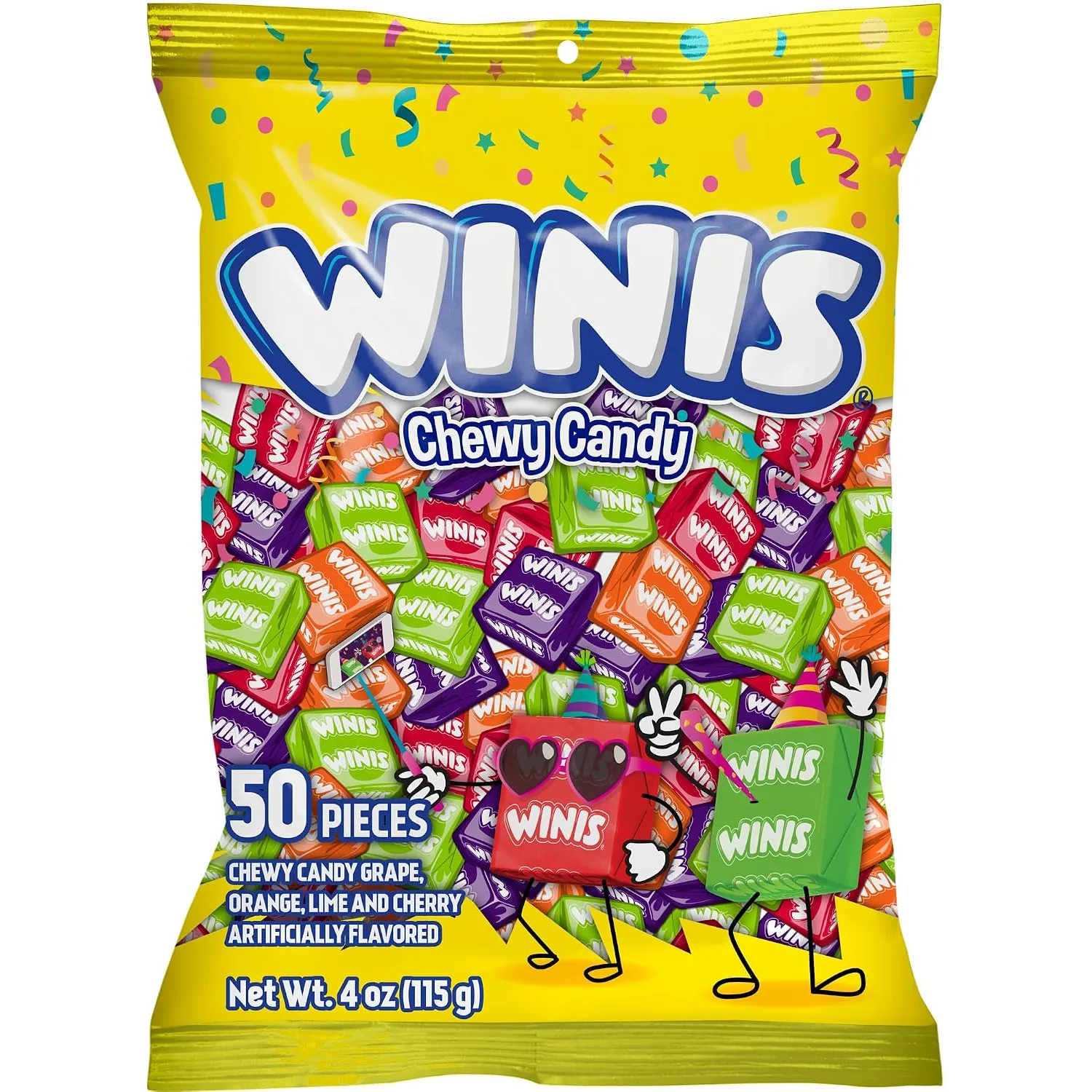 Winis Original Chewy Candy, 50 pieces, 4 oz, bag