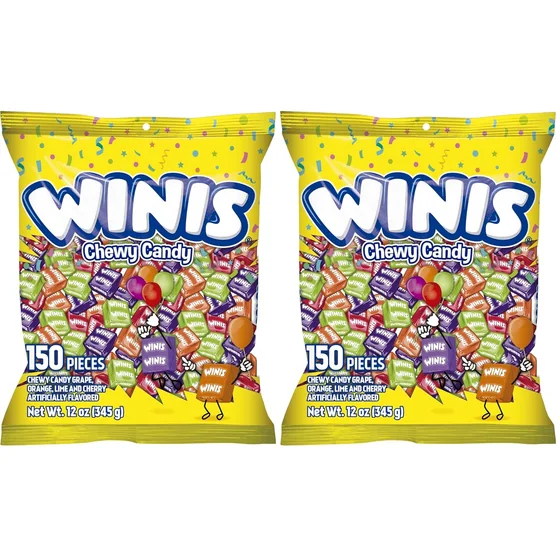 Winis Original Chewy Candy, 2 bags of 150, 300 pieces